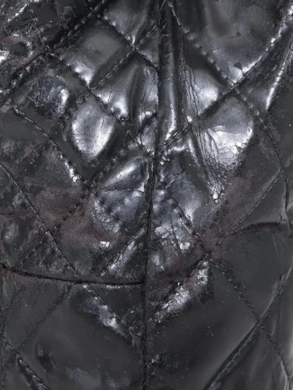 CHANEL Matelasse Chain Tote Bag Leather Black CC Auth bs16447